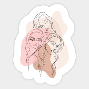 girl friends one line Sticker